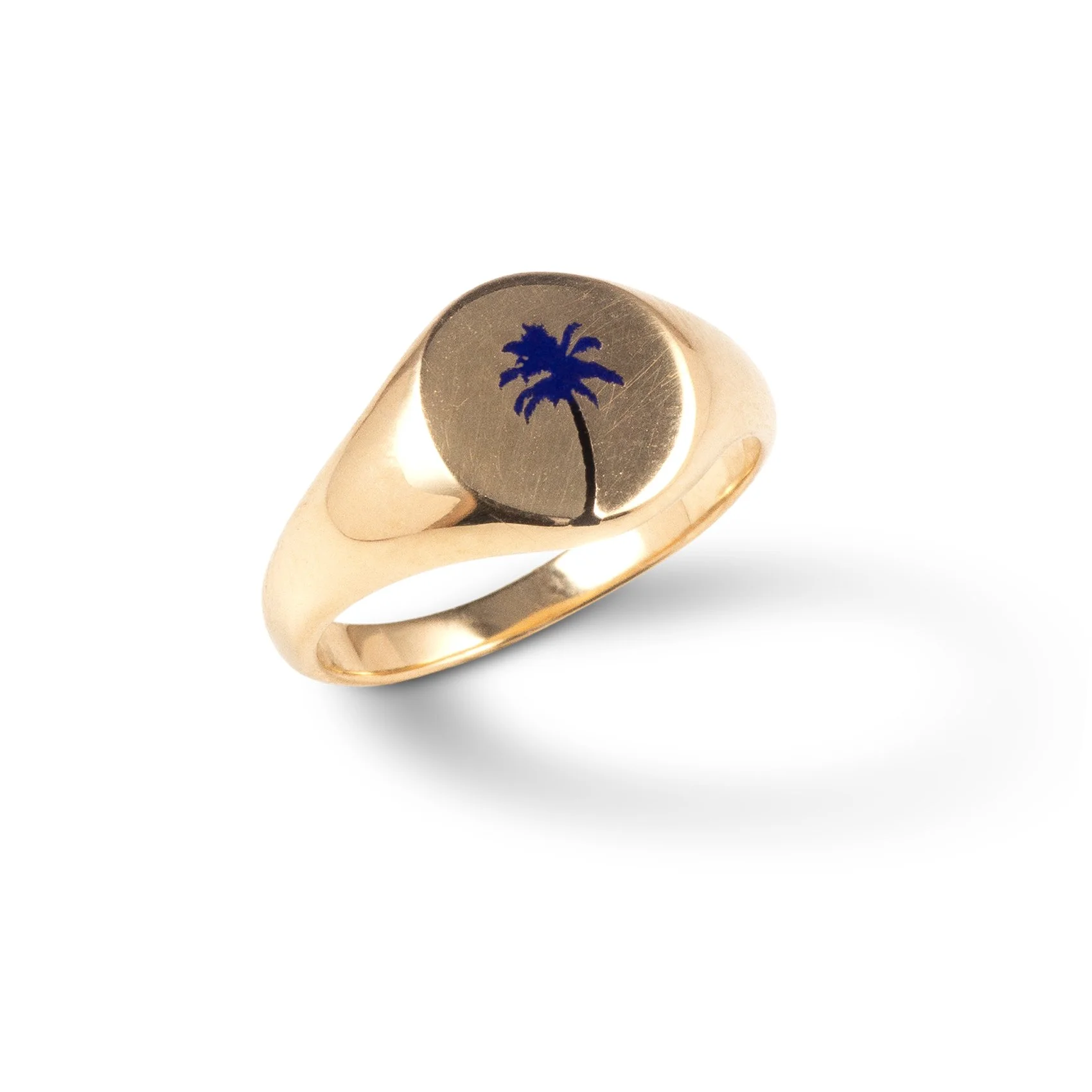 Jewelry signet ring, sterling Silver 14kt gold signet ring palm